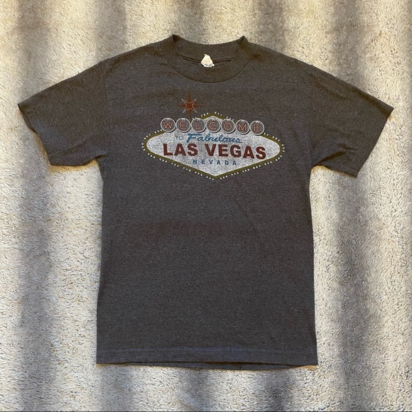 Other - Welcome to fabulous Las Vegas Nevada Tee Shirt Mens Small Grey Red White Blue